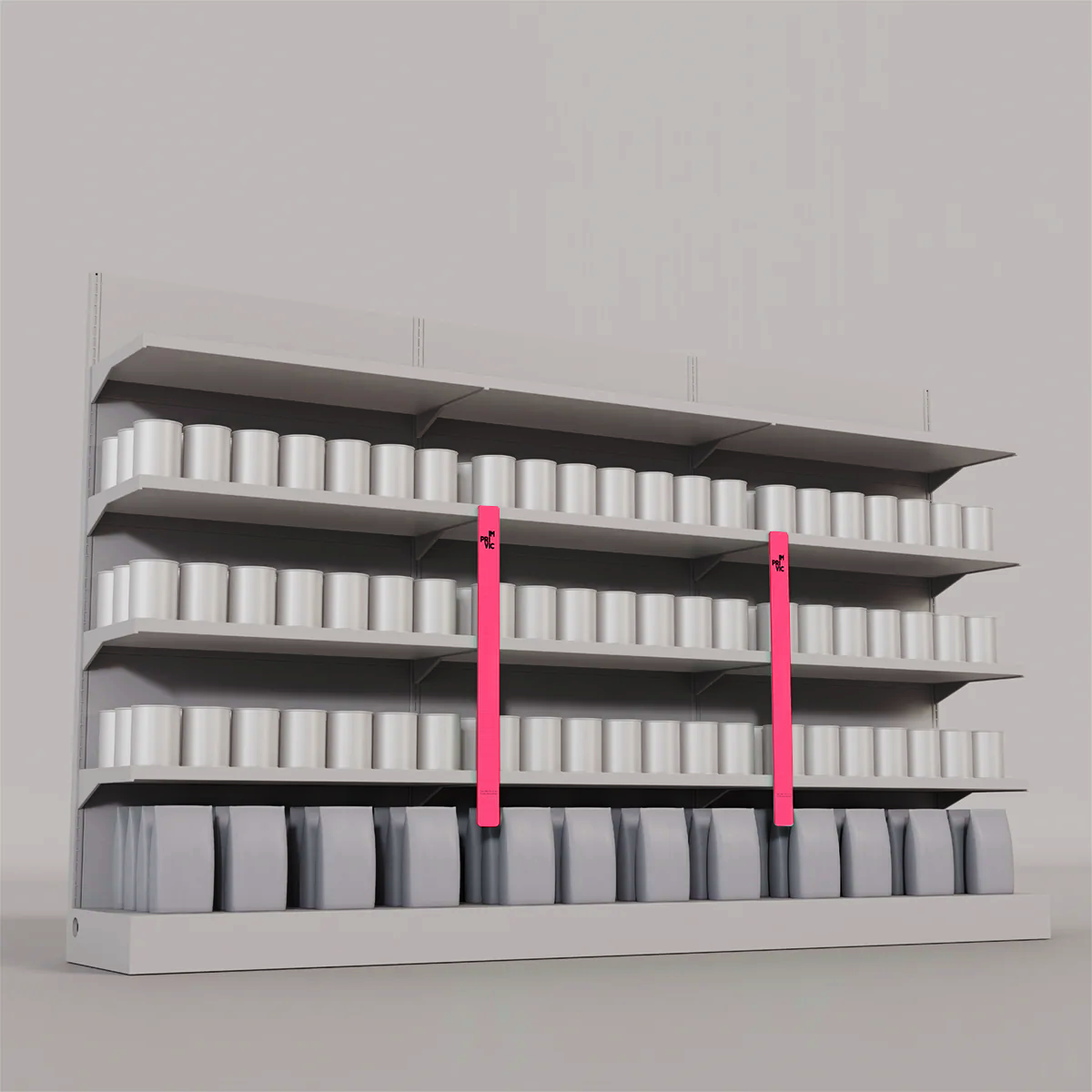 Stopper publicitario iluminado, ideal para señalización en puntos de venta.